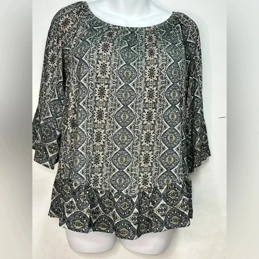 Style & Co. Women's Printed Rayon Blouse